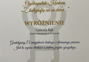 II Ogólnopolskim Konkursie Kaligraficznym „Z kaligrafią na co dzień…”
