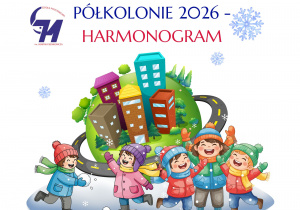 Plakat na półkolonie zimowe 2026