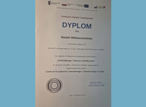 Sukces naszej uczennicy w Konkursie Branżowym z Weterynarii