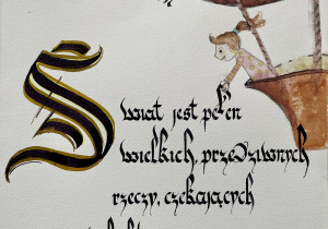 Praca kaligraficzna ucznia naszej szkoły