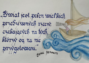Praca kaligraficzna ucznia naszej szkoły