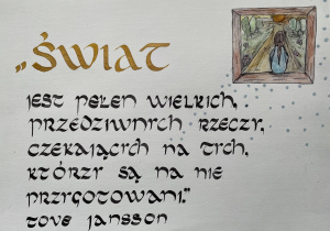 Praca kaligraficzna ucznia naszej szkoły