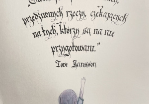 Praca kaligraficzna ucznia naszej szkoły