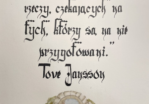 Praca kaligraficzna ucznia naszej szkoły