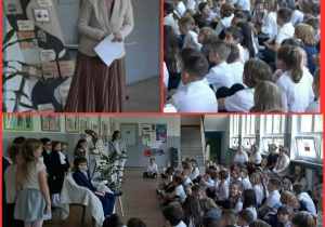 Uczniowie podczas apelu
