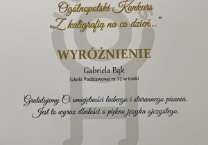 II Ogólnopolskim Konkursie Kaligraficznym „Z kaligrafią na co dzień…”