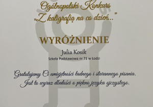 II Ogólnopolskim Konkursie Kaligraficznym „Z kaligrafią na co dzień…”