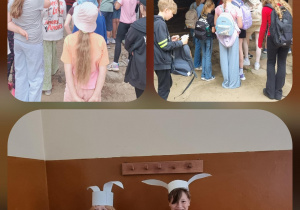 Uczniowie podczas wycieczki w skansenie.
