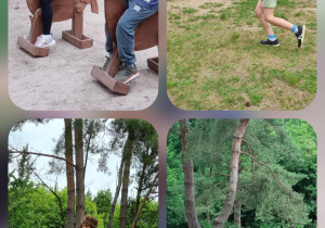 Uczniowie podczas wycieczki w skansenie.