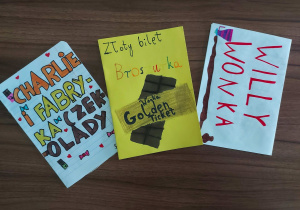 Broszury wykonane przez uczniów klas IV do lektury "Charlie i fabryka czekolady" Roalda Dahla,