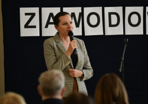 Wiceprezydent Miasta Łodzi Małgorzata Moskwa – Wodnicka wskazująca na dużą rolę szkół zawodowych na rynku pracy