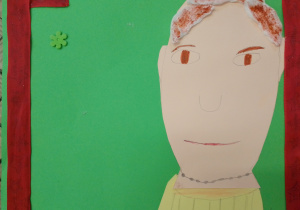 Praca plastyczna wykonana z okazji Dnia Babci autorstwa ucznia klasy 2a