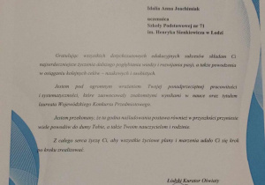 List gratulacyjny
