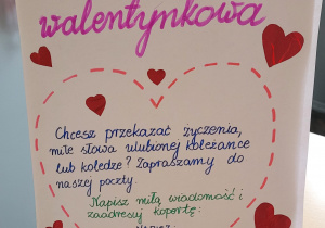 Plakat dotyczący poczty walentynkowej