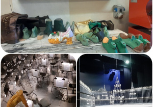 Pracownia szewska i orkiestron w Teatrze Wielkim.