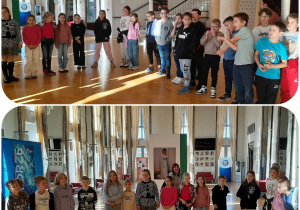 Uczniowie w le foyer Teatru Wielkiego.