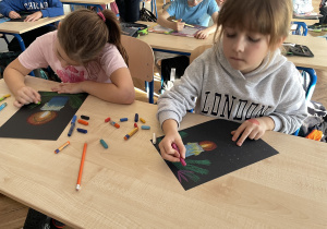 Uczniowie podczas zajęć